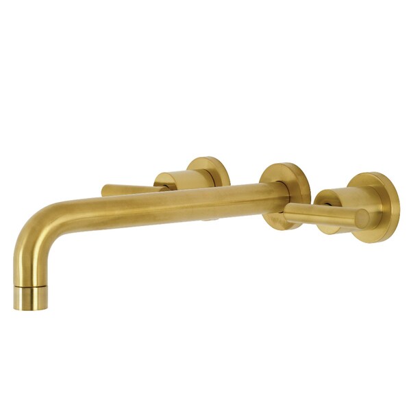 Roman Tub Faucet, Brushed Brass, Wall Mount